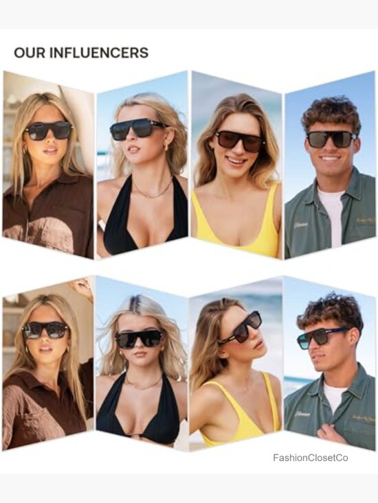 Retro Thick Polarized Aviator Sunglasses, Oversized Square Shades main image 3
